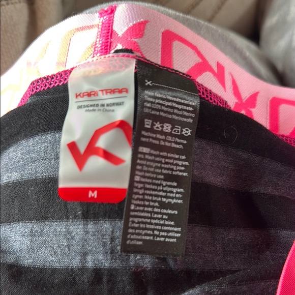 Kari Traa Black and Gray Striped Shorts with Pink Accents - Picture 8 of 8